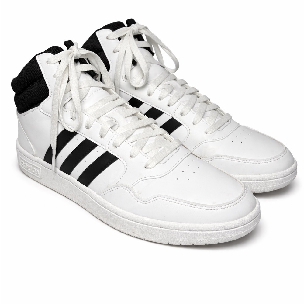 adidas White and Black High-Top Sneakers